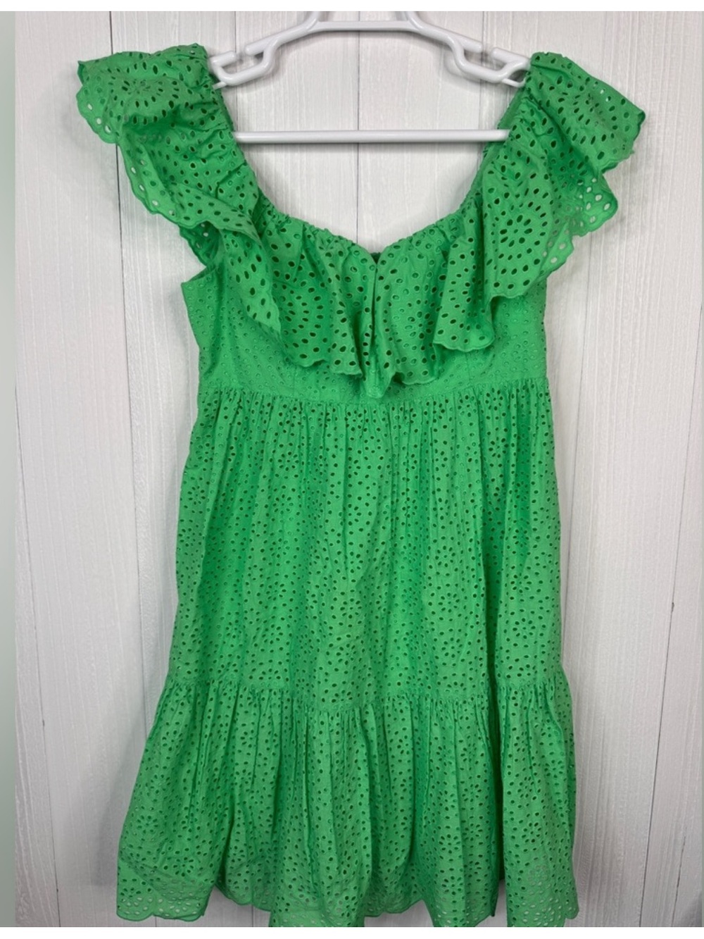 NWOT Lilly Pulitzer Green Eyelet Ruffle Dress